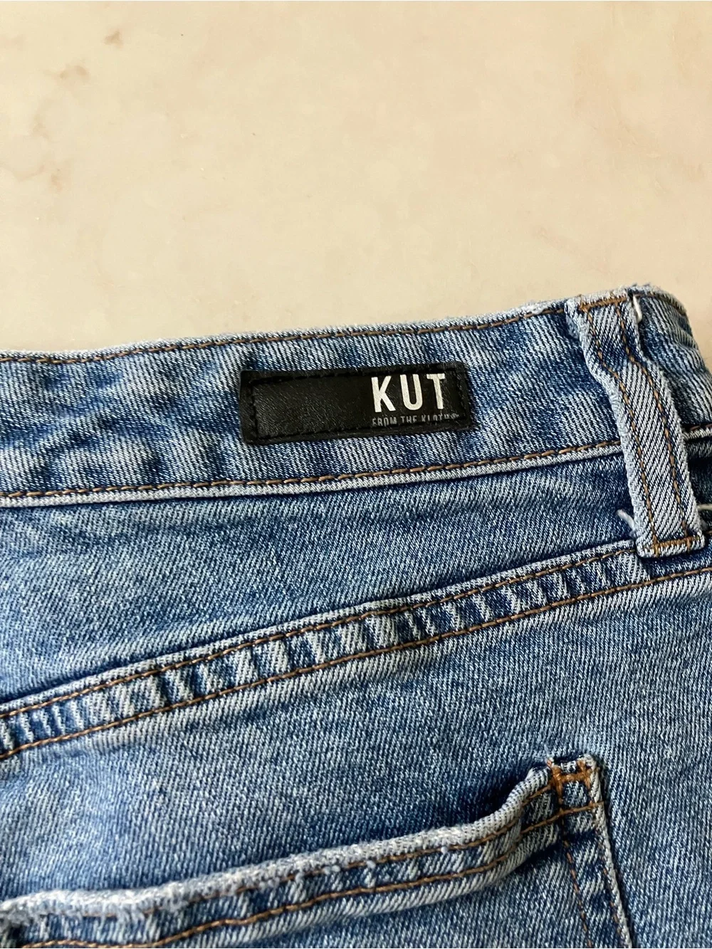 Kut From The Kloth Margo Jean Shorts High Rise Long Short Denim 14 medium wash